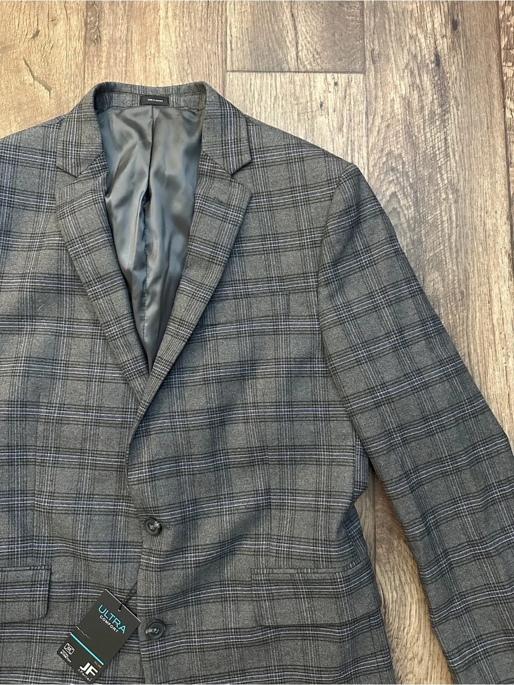 ❌JF J. Ferrar Slim Fit Ultra Comfort Classic Blazer Men’s Size 42 Reg Gray Plaid